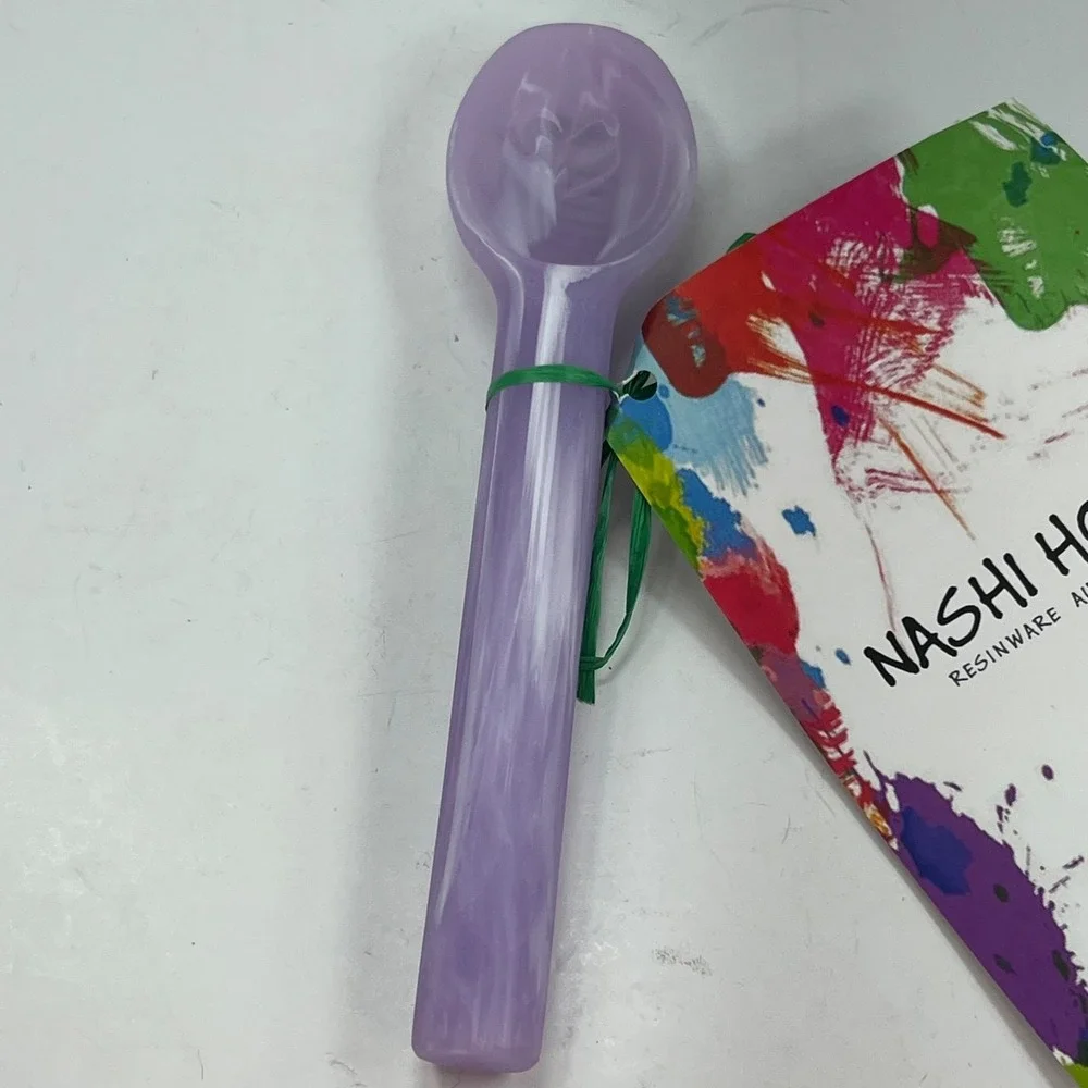 Nashi Home Resin Spoon Unisex OS Purple NEW Marbled Handcrafted Serveware 8.5 in